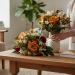 Bouquet fiori artificiali Rose country arancio