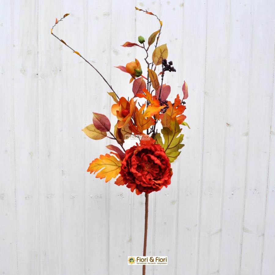 8 Fiori Finti Autunnali Decorativi, Rami Artificiali In Plastica Resistente UV, Altezza 34 Cm, Per Interni Ed Esterni, Decorazione Autunnale Casa - 3