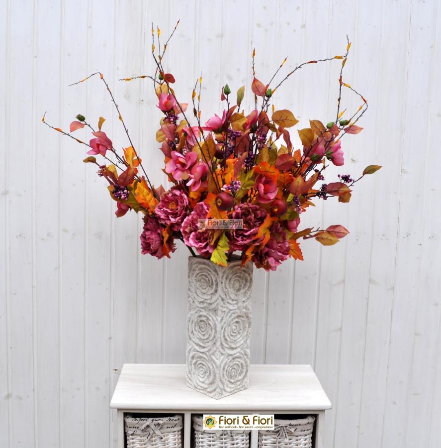 24 Fiori Finti Rustici Autunnali – Girasoli, Rose Bordeaux E Eucalipto, Lunghi Steli Flessibili Per Decorazioni Matrimonio E Casa