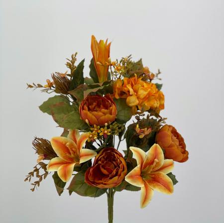Bouquet fiori artificiali Virginia arancio