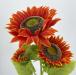 Girasole artificiale 3 fiori arancio