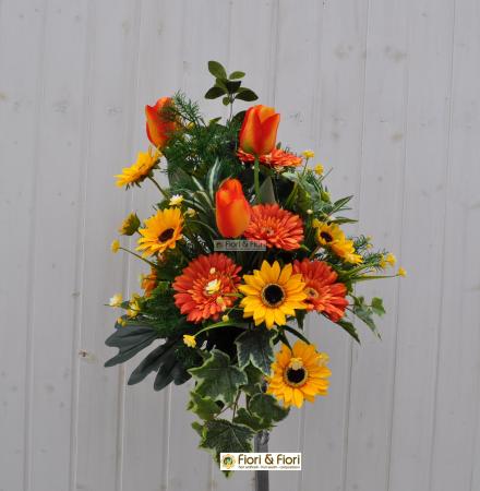 Bouquet fiori artificiali summer orange