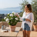 Geranio artificiale UV bianco