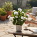 Geranio artificiale UV bianco