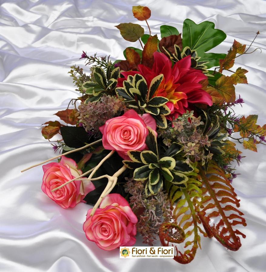 Lodou Fiori Artificiali Per Cimitero - 2 Mazzi Di Rose Blu Con Vaso E Spugna - Altezza 48,9 Cm, Decorazioni Per Tombe, Ricordo Per Defunti