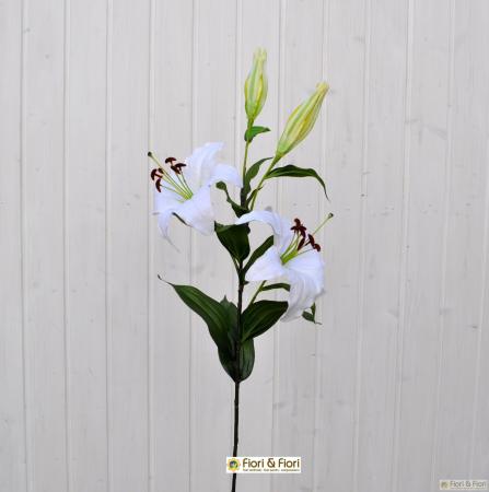 Fiore artificiale lilium stargazer bianco