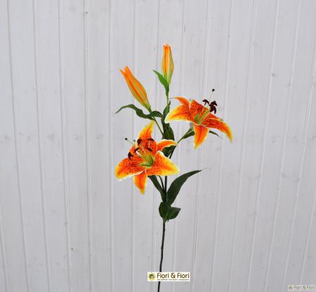 Fiore artificiale lilium stargazer arancio